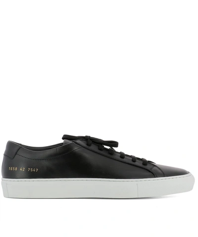 Shop Common Projects Black Leather Sneakers