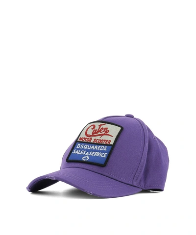 Shop Dsquared2 Violet Fabric Hat In Purple
