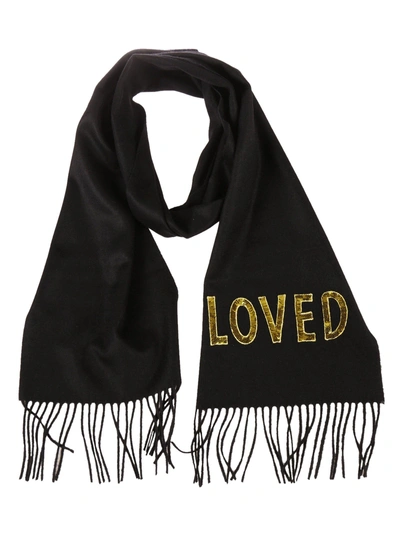 Shop Gucci Loved Scarf In Black