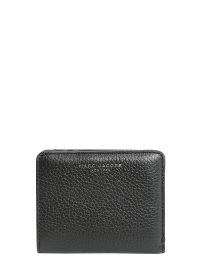 Shop Marc Jacobs Gotham Mini Compact Wallet In Nero