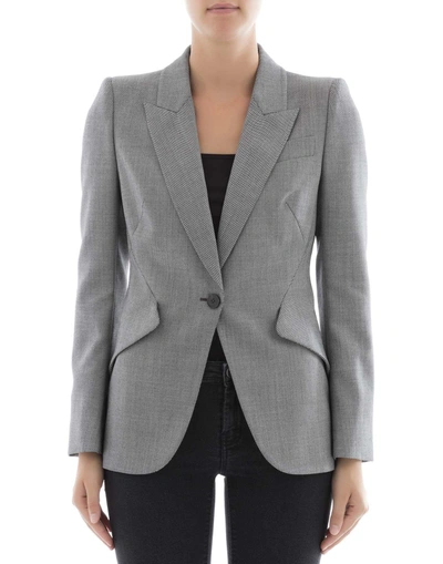 Shop Alexander Mcqueen Grey Wool Jacket