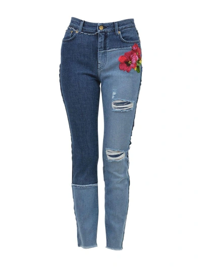 Shop Dolce & Gabbana Embroidered Skinny Jeans