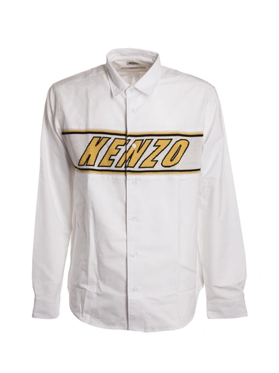 Shop Kenzo Knit Insert Shirt In White