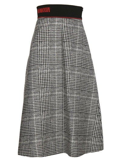 Shop Fendi Prince Of Wales Check Skirt In Nero-bianco