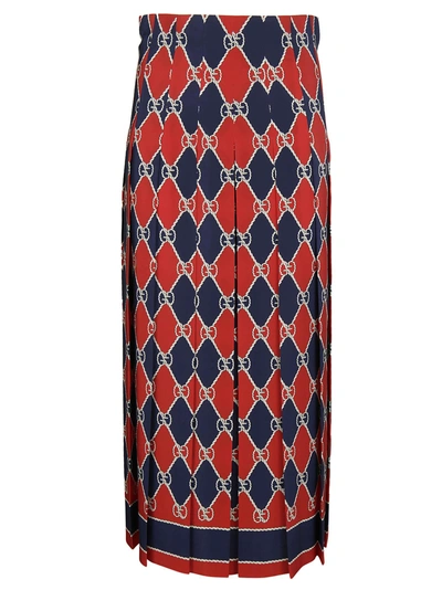 Shop Gucci Rhombus Skirt In Bluette