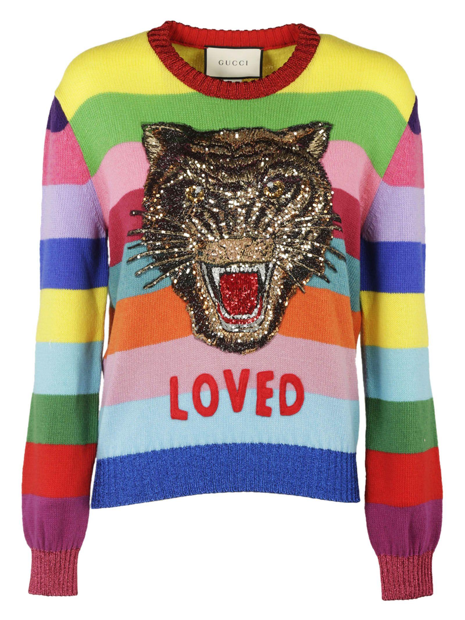 gucci tiger print sweater