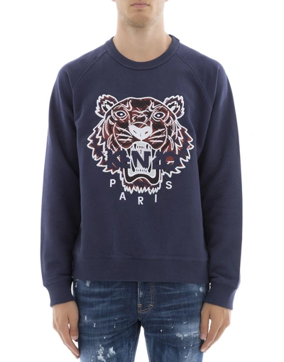 Shop Kenzo Blue Cotton Sweater