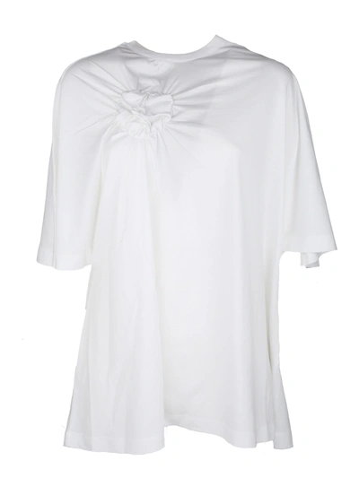 Shop Simone Rocha Gathered Detail T-shirt In White