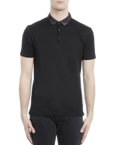 Shop Lanvin Black Cotton Polo