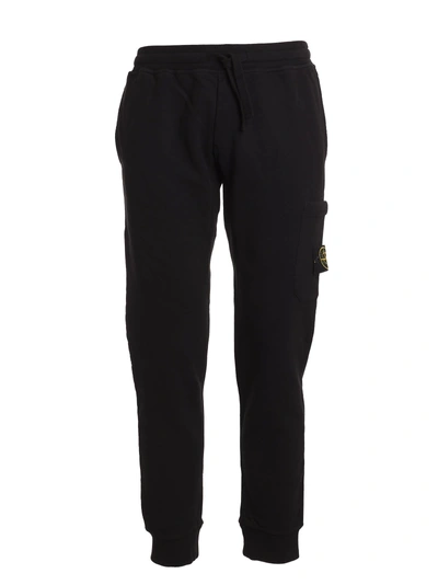 Shop Stone Island Logo Patch Track Pants In Black