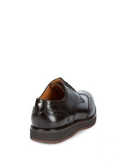 Shop Valentino Nero Brogue Wingtip Leather Dress Shoes In Black