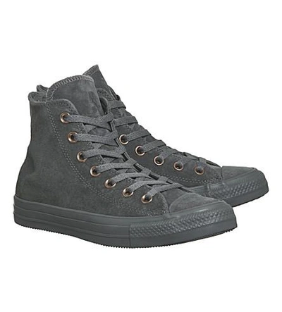 Shop Converse All Star High-top Studded Suede Sneakers In Mason Grey Stud