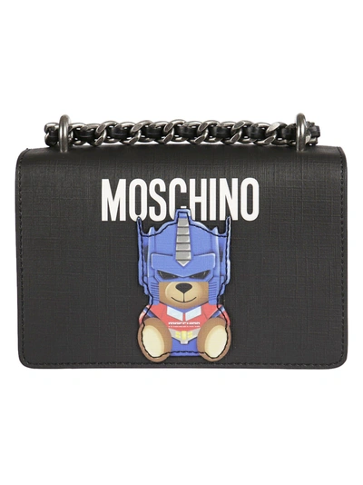 Shop Moschino Toy Bear Paper Cut Out Shoulder Bag In Black