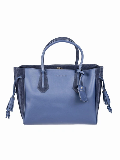 Shop Longchamp Penelope Soft Tote In Blue