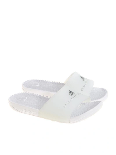 Shop Adidas By Stella Mccartney Adissage Sandal In White - Grey