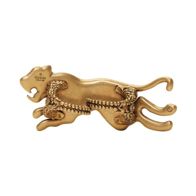 Shop Gucci Gold Tiger Double Ring
