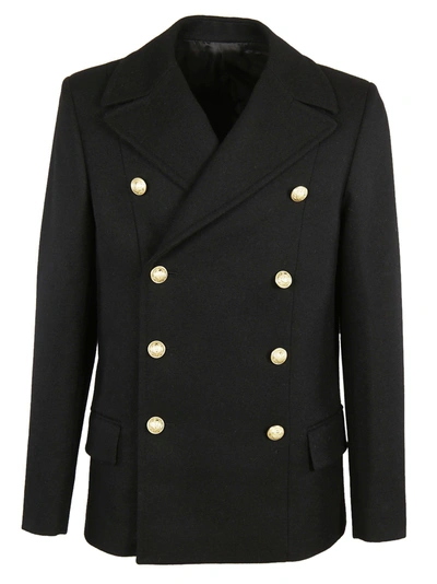 Shop Balmain Double Breasted Pea Coat