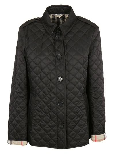 Shop Burberry Quilted Jacket In Black