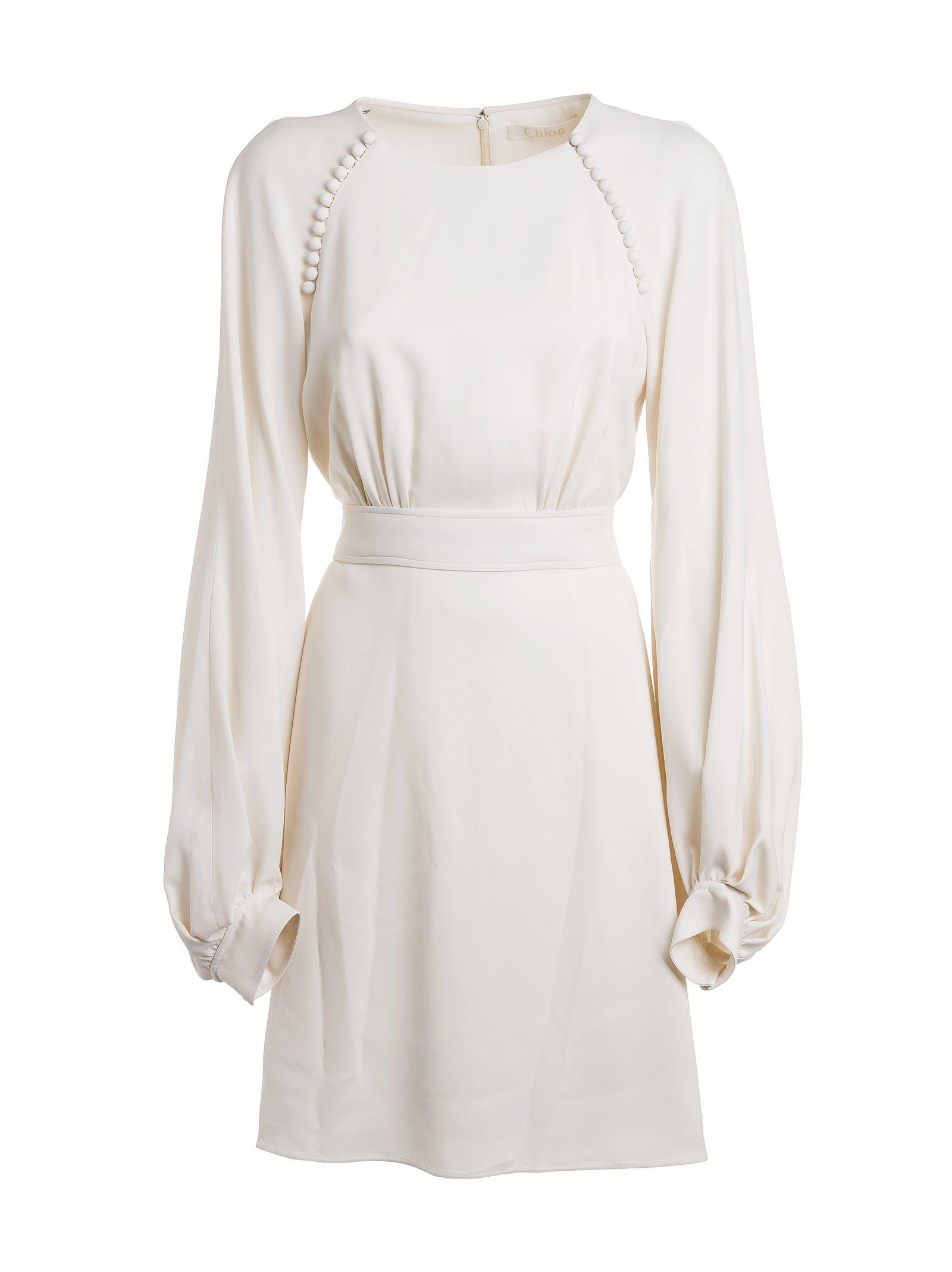 Chloé Long Sleeved Dress In Misty Beige | ModeSens