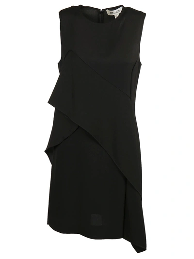 Diane Von Furstenberg Asymmetric-ruffle Sleeveless Dress In Black ...