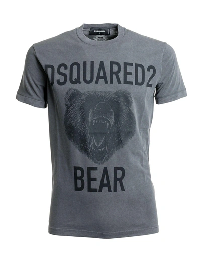 Shop Dsquared2 Bear Print T-shirt In Grey