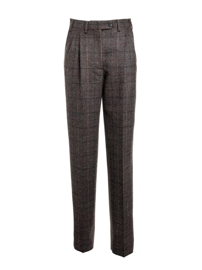 Shop Mulberry Checked Trousers In Grey