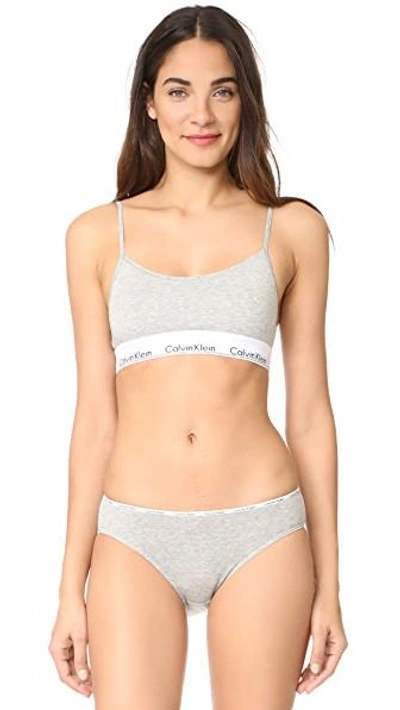 Calvin Klein Underwear Modern Cotton Unlined Bralette In Grey Heather