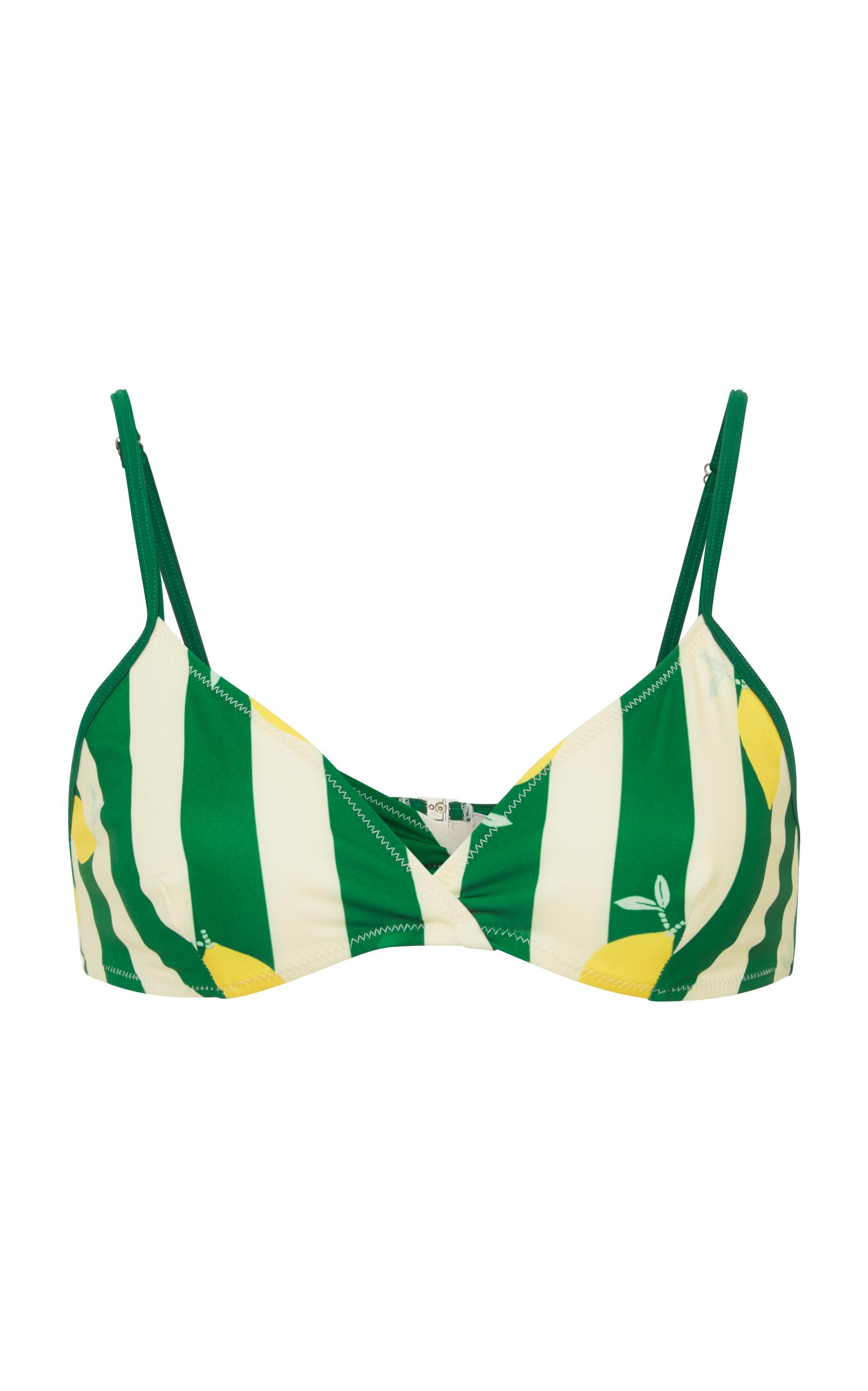 solid and striped lemon swimsuit
