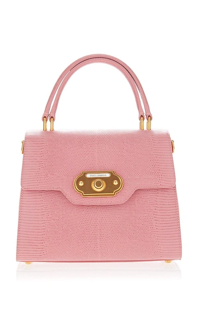 Shop Dolce & Gabbana Pink Iguana Top Handle Bag
