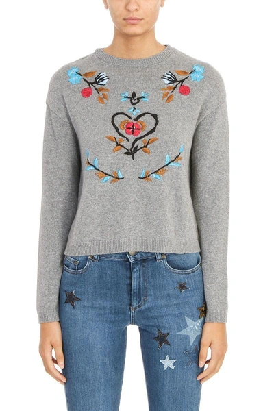 Shop Red Valentino Knit Wool Sweater In Grey
