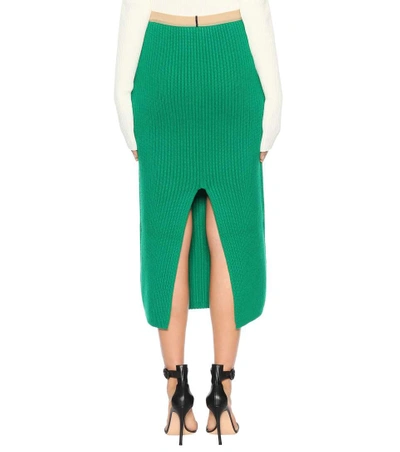 Shop Calvin Klein 205w39nyc Wool And Cashmere Skirt In Green