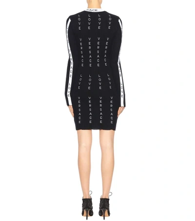 Shop Versace Wool-blend Dress In Black