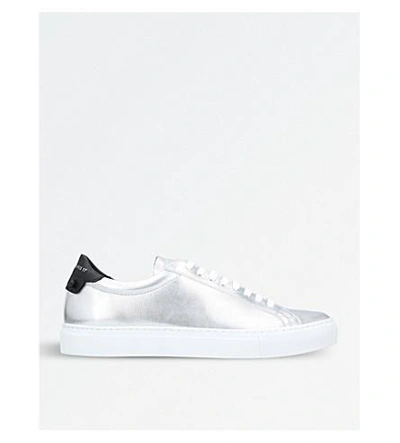Shop Givenchy Knot Metallic-leather Sneakers In Silver