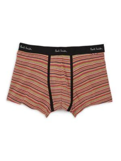 Shop Paul Smith Stripe Boxer Brief In Brown Red