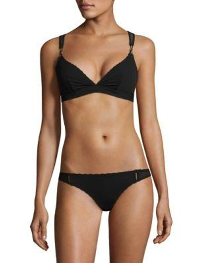 Shop Stella Mccartney Stella Soft Mesh Crop Top Bra In Black