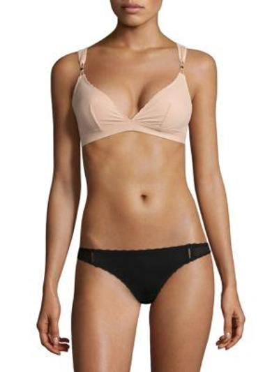 Shop Stella Mccartney Stella Soft Mesh Crop Top Bra In Frappe