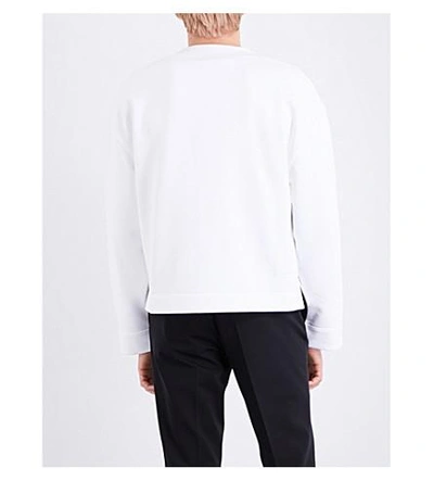 Shop Burberry Embellished Cotton-jersey Sweatshirt In Optic White