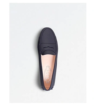 Shop Tod's City Gommino Leather Loafers In Blue Other