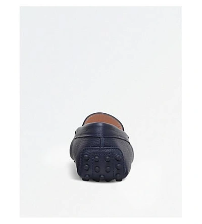 Shop Tod's City Gommino Leather Loafers In Blue Other
