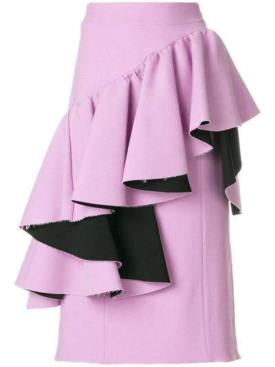 Shop Marni Asymmetric Frilled Skirt