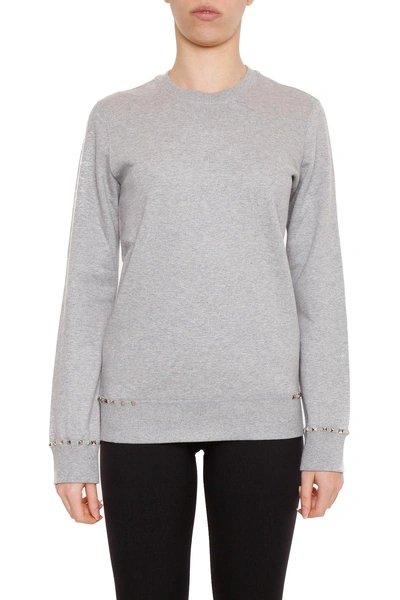 Shop Valentino Jersey Sweatshirt In Grigio Melangegrigio