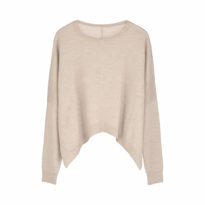 Shop Ille De Cocos Merino Cropped Sweater Fawn & Gold