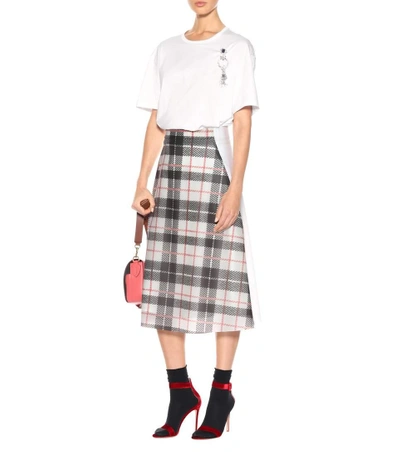 Shop Burberry Tartan-printed Plastic Skirt In Multicoloured