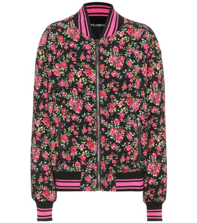 Shop Dolce & Gabbana Floral-printed Bomber Jacket In Multicoloured