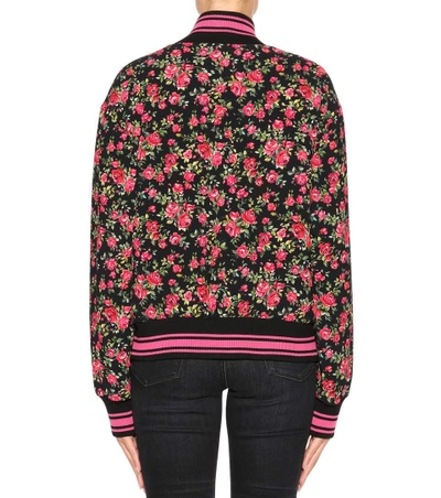 Shop Dolce & Gabbana Floral-printed Bomber Jacket In Multicoloured
