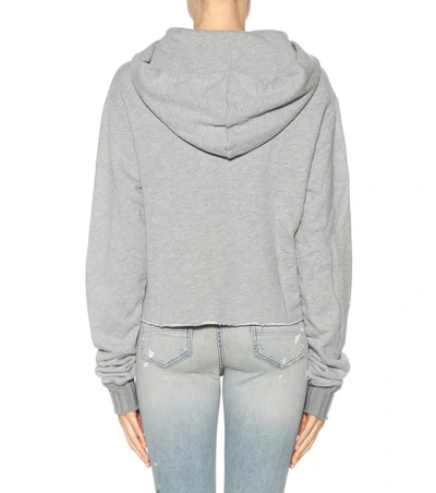 Shop Amiri Cotton-blend Hoodie In Heather Grey