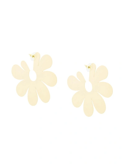 Shop Simone Rocha Large Solid Flower Hoops