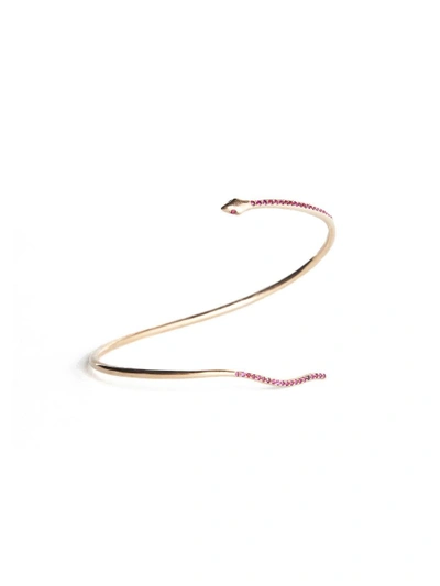 Shop Nadine Ghosn Serpent Bracelet Full Ruby Pavee