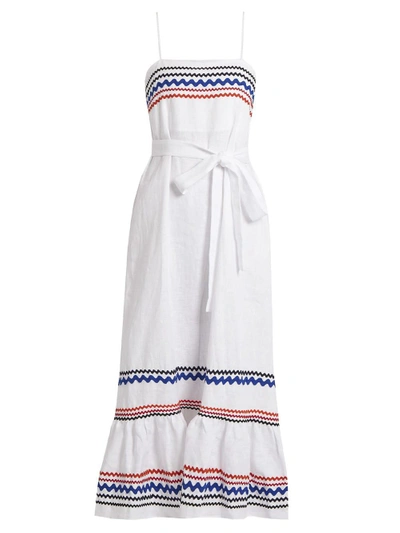 Shop Lisa Marie Fernandez Ric-rac Trimmed Linen Slip Dress