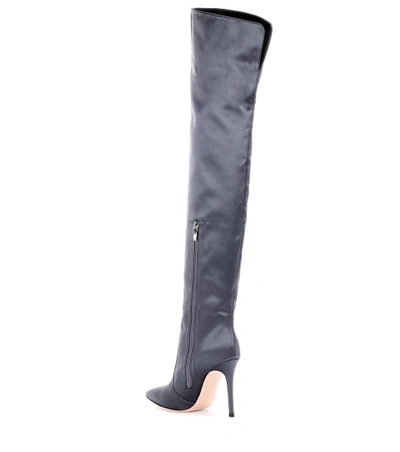 Shop Gianvito Rossi Exclusive To Mytheresa.com - Rennes Satin Over-the-knee Boots In Grey